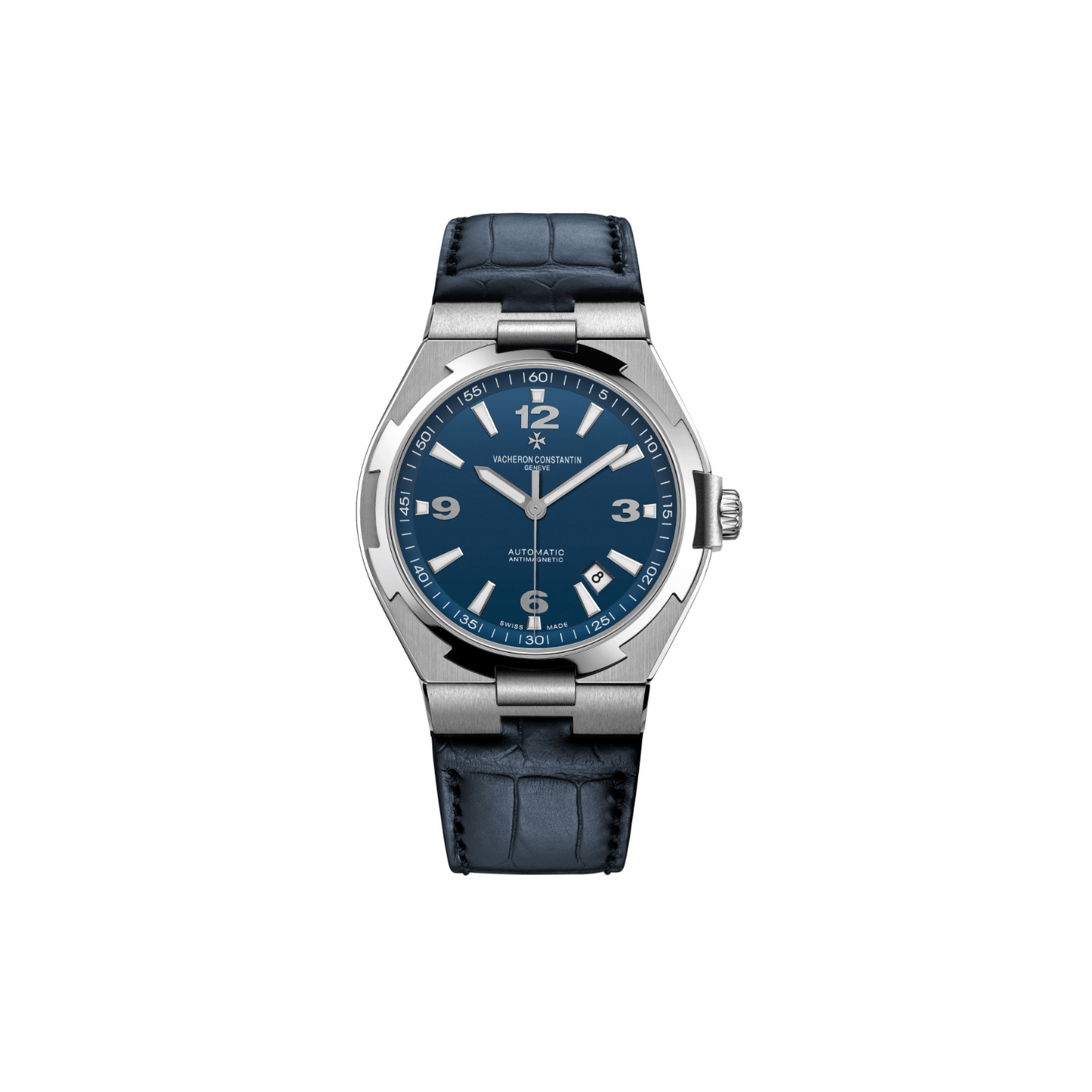 vacheron Co*sta*t*n overseas stainless steel blue dial watch 47040/000a-9008